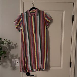 Colorful Striped Shirt Dress